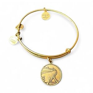 Alex and Ani Gold Cruise Ship Charm Bangle Bracelet